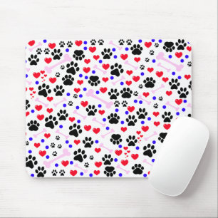 Mousepad Padrão De Patas, Patas Cachorros, Patas Negras, Co