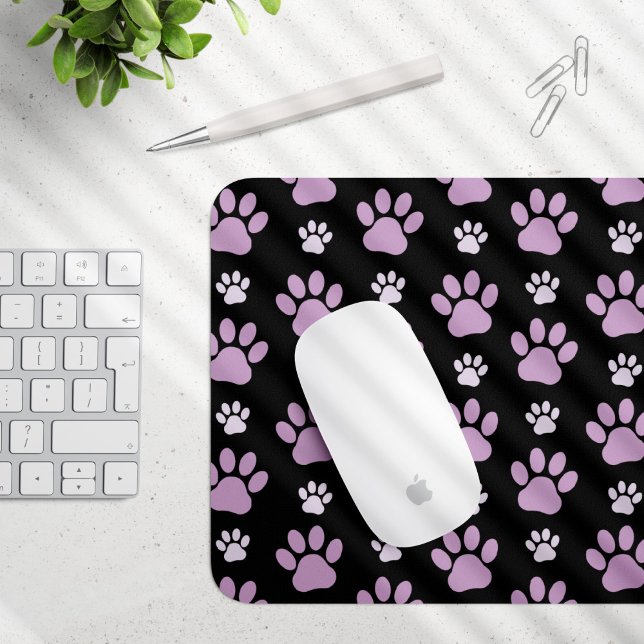 Mousepad Padrão De Patas, Patas Liláticas, Patas Cachorros, (Criador carregado)
