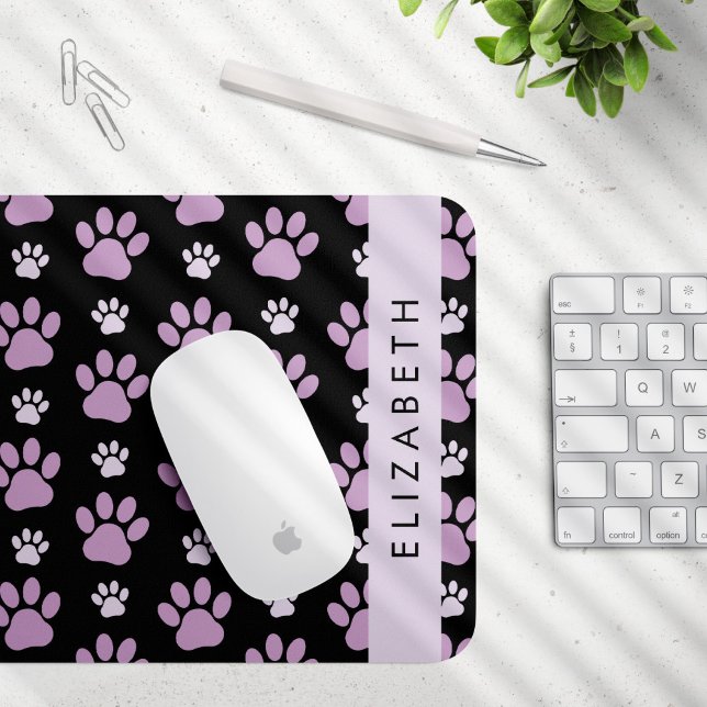 Mousepad Padrão De Patas, Patas Liláticas, Patas De Cachorr (Criador carregado)