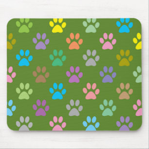 Mousepad Padrão de pegadas coloridas