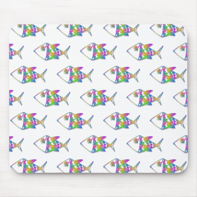 Mousepad Padrão de Peixe abstrato (Frente)