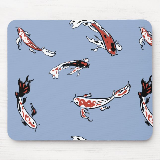 Mousepad Padrão de Peixe de Carpa Koi (Frente)