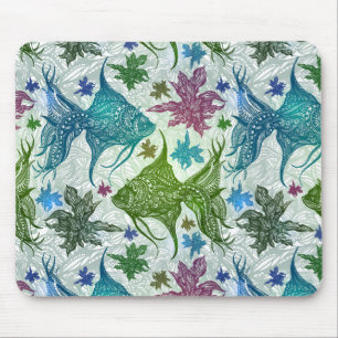 Mousepad Padrão de Peixe Vintage