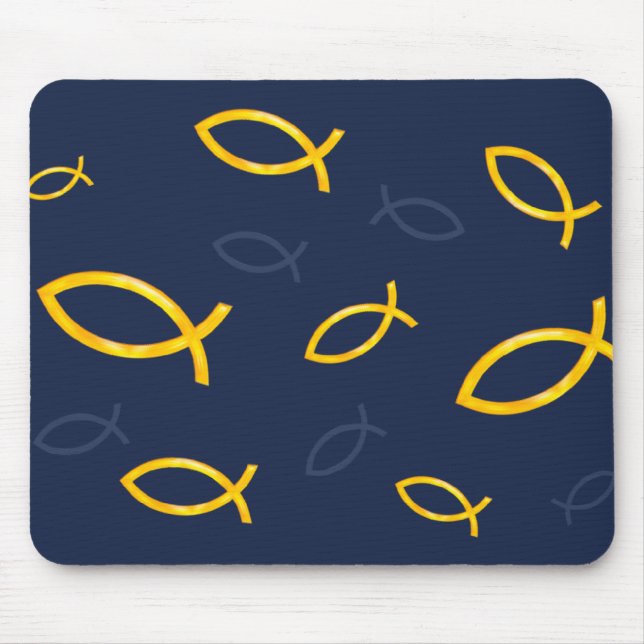 Mousepad Padrão de peixes cristãos dispersos (Frente)