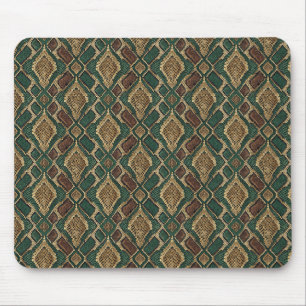 Mousepad Padrão de Pele de Cobra Verde e Dourado - Estampa
