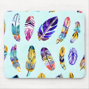 Mousepad Padrão de pena colorido