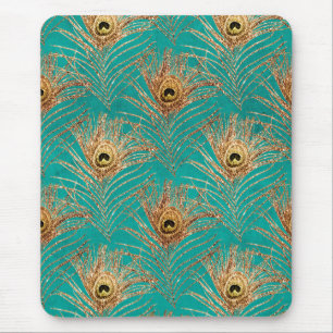 Mousepad Padrão de Penas de Peacock de Litter