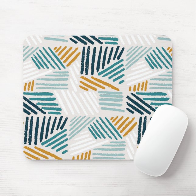 Mousepad Padrão de Pincel Geométrico Abstrato Moderno (Com mouse)