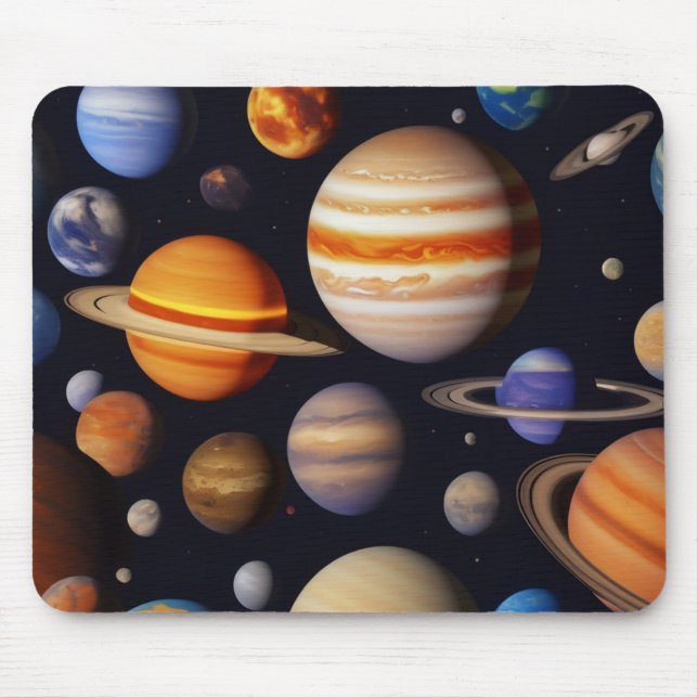 Mousepad Padrão de Planetas (Frente)