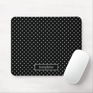 Mousepad Padrão de Pontos Brancos em Preto com Nome Persona