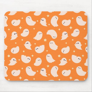 Mousepad Padrão de porta fantasma laranja