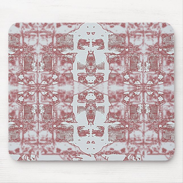 Mousepad Padrão De Praças Vermelhas E Prateadas (Frente)