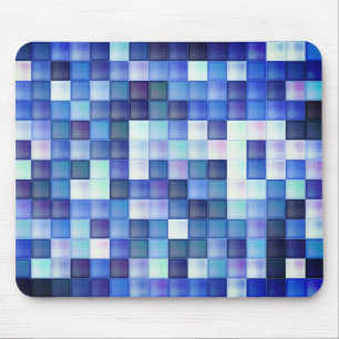 Mousepad Padrão de Quadrado Azul de Pixels de Jogo de Vídeo