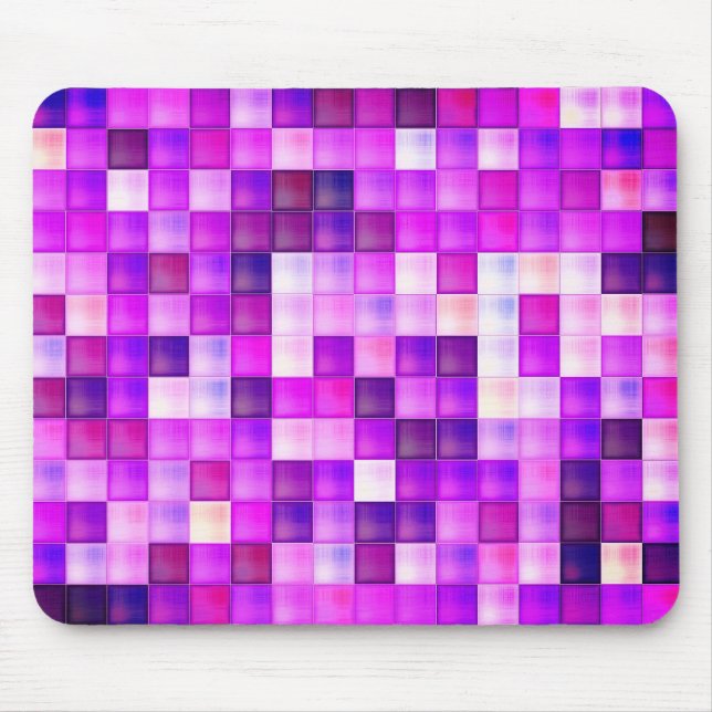 Mousepad Padrão de Quadrado Rosa de Pixels de Jogo de Vídeo (Frente)