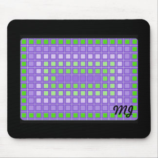 Mousepad Padrão de Quadrado Roxo com Iniciais