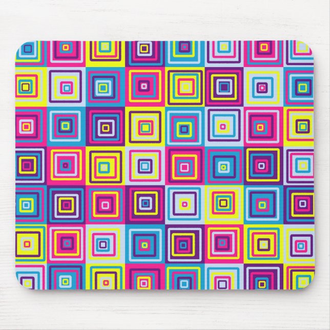 Mousepad Padrão de Quadrados Coloridos (Frente)
