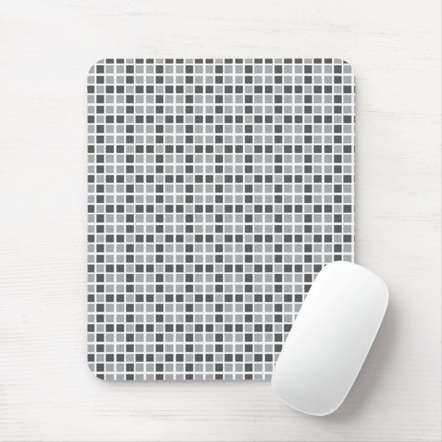 Mousepad Padrão de quadrados de cinzas (Com mouse)