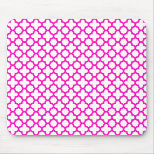 Mousepad Padrão de Quatrefoil Rosa Chocante