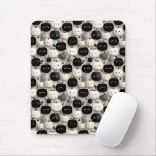 Mousepad Padrão de queda de abóbora branca e preta