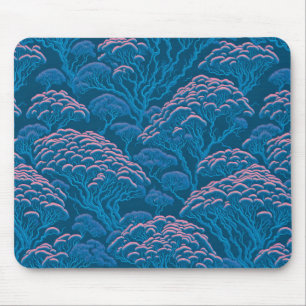 Mousepad Padrão De Recife De Coral Azul E Rosa