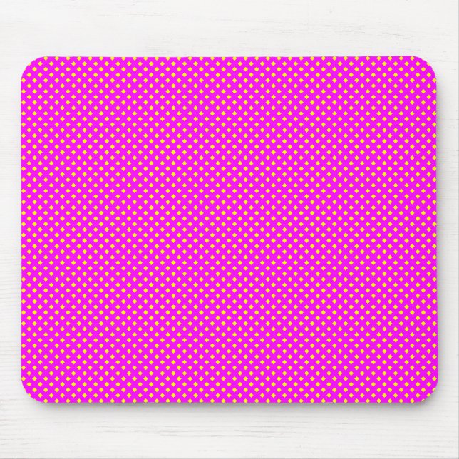 Mousepad Padrão de rede magenta com amarelo (Frente)