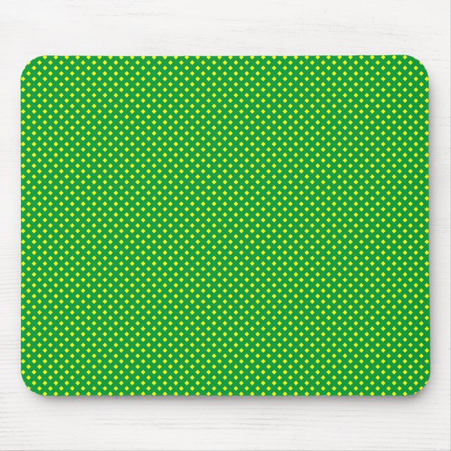 Mousepad Padrão de rede verde com amarelo (Frente)