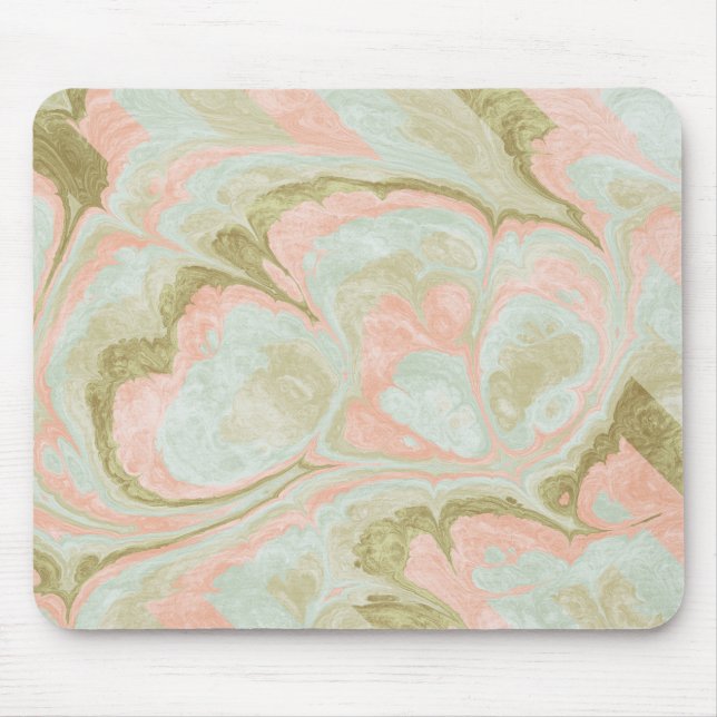 Mousepad Padrão de Redemoinho de Mármore Macio em Verde-Men (Frente)
