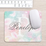 Mousepad Padrão de registro Bonito de brilho rosa<br><div class="desc">Personalize facilmente este padrão bonito de brilho do boque rosa com seu nome personalizado e/ou monograma.</div>