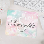Mousepad Padrão de registro Bonito de brilho rosa<br><div class="desc">Personalize facilmente este padrão bonito de brilho do boque rosa com seu nome personalizado e/ou monograma.</div>