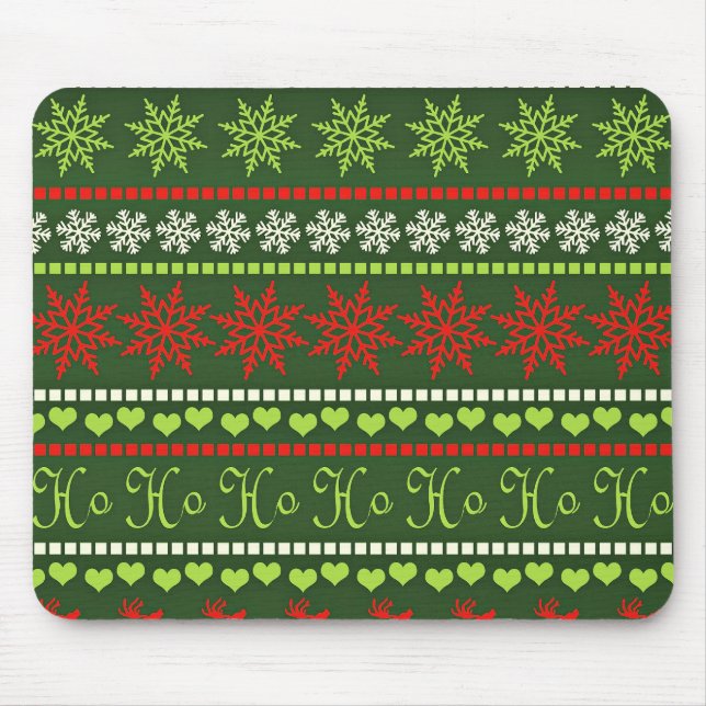 Mousepad Padrão de repetição de Natal (Frente)