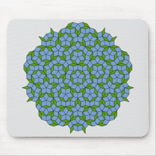 Mousepad Padrão de Rhombus Penrose Verde e Azul