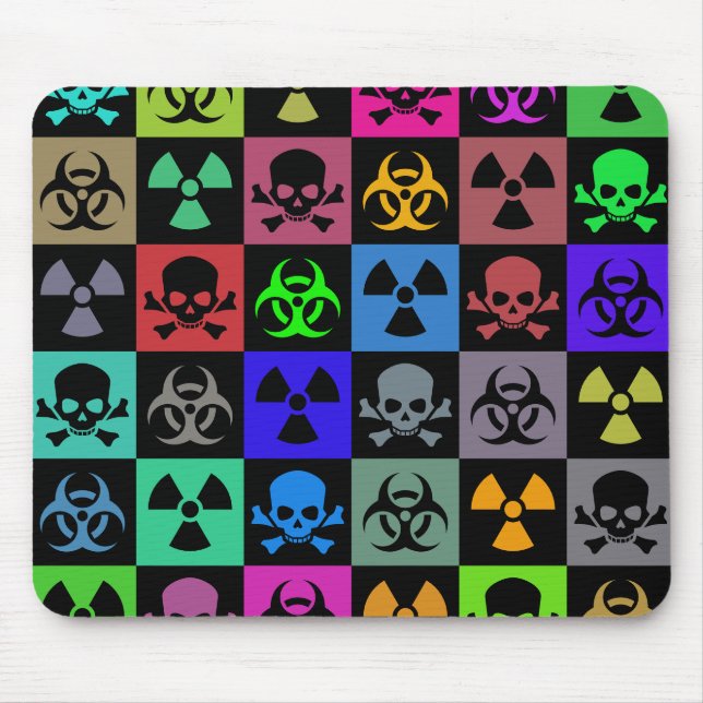 Mousepad Padrão de risco multicolorido (Frente)