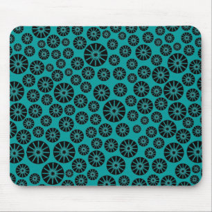 Mousepad Padrão de roda de estrela - preto em Aqua 009999