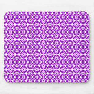 Mousepad Padrão de roda de estrela - Roxo em branco