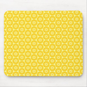 Mousepad Padrão de roda estelar - âmbar no amarelo pálido