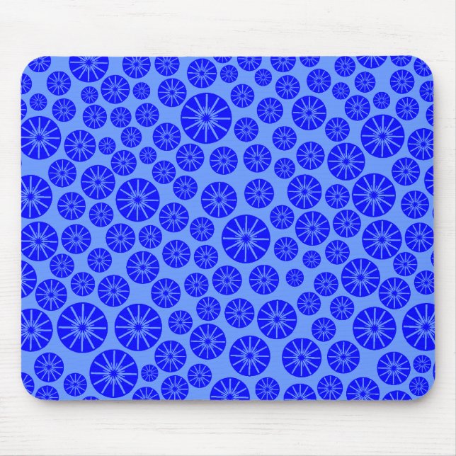 Mousepad Padrão de roda estelar - azul no azul 6699FF (Frente)