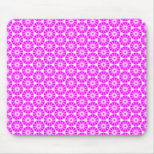 Mousepad Padrão de roda estelar - Magenta em branco