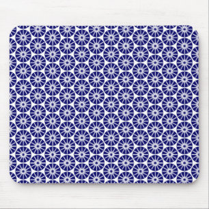 Mousepad Padrão de roda estelar - Marinho azul em branco