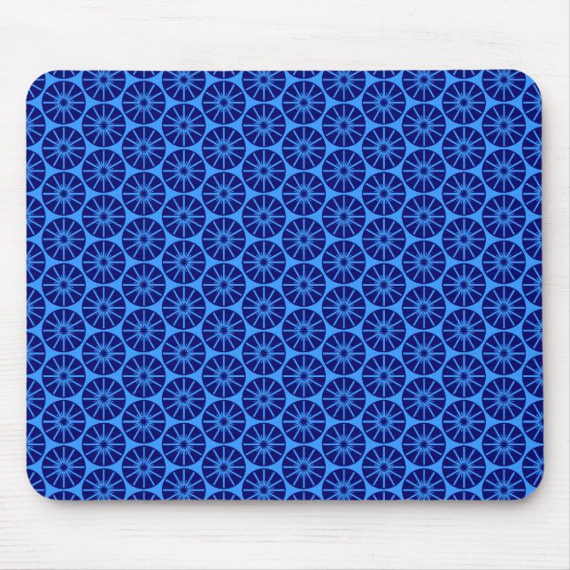 Mousepad Padrão de roda estelar - Marinho azul no azul 3399 (Frente)