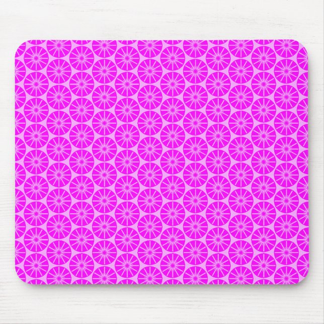 Mousepad Padrão de roda estelar - tons de magenta rosa (Frente)
