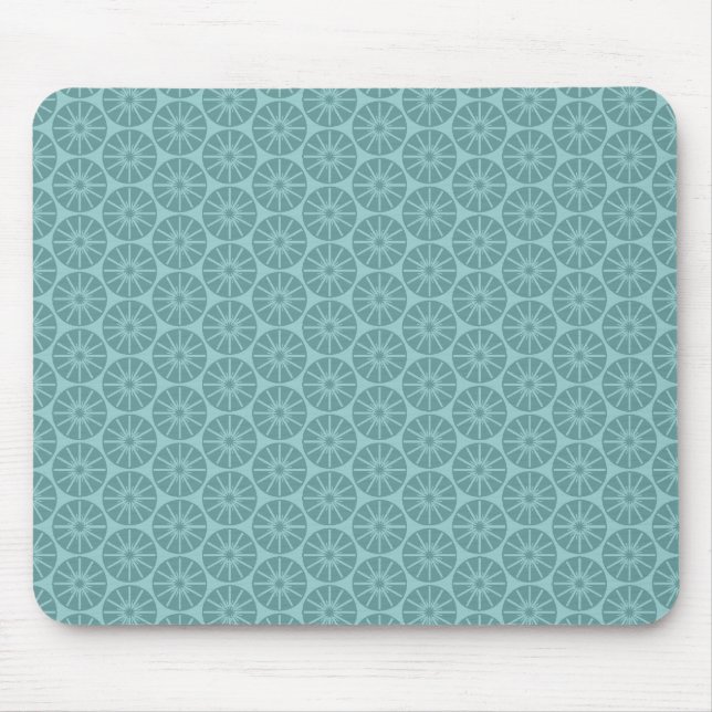 Mousepad Padrão de roda estelar - tons de verde azul (Frente)