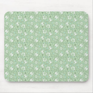 Mousepad Padrão de rosa em verde claro