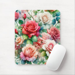 Mousepad Padrão de Rosa Whimsical