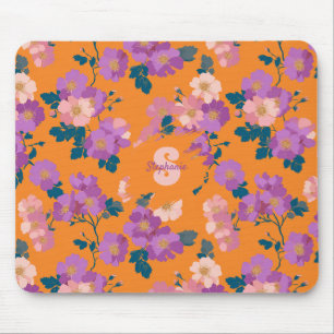 Mousepad Padrão de Rosas Selvagens Coloridas Vintage