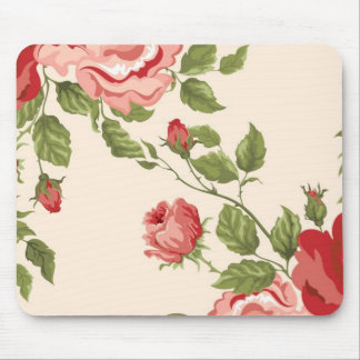Mousepad Padrão de Rosas vermelhas rosa Bonito elegante