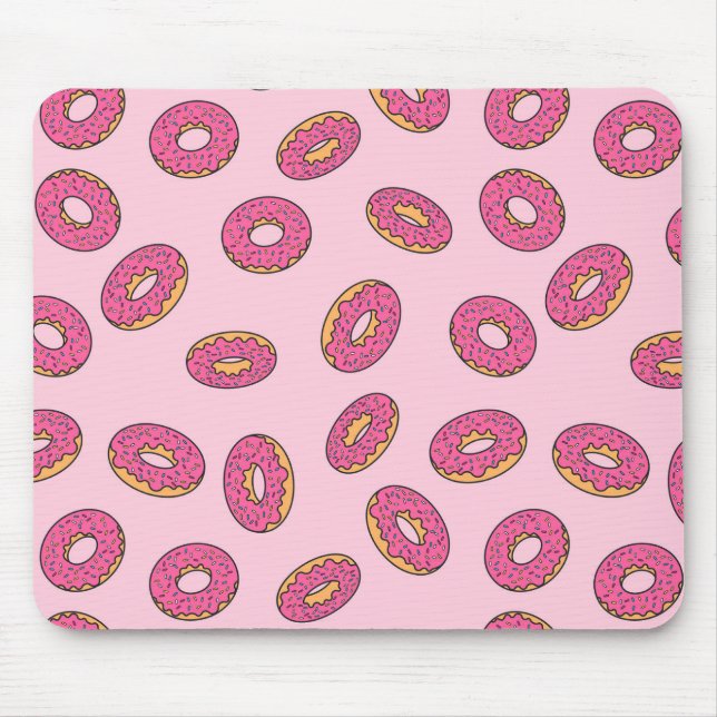 Mousepad Padrão de Rosquinha do pulverizador rosa (Frente)