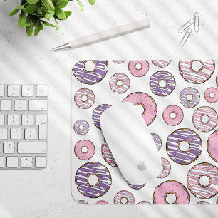 Mousepad Padrão De Rosquinhas, Rosquinhas Rosa, Rosquinhas