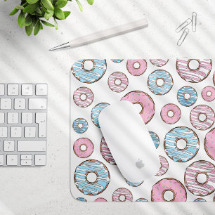 Mousepad Padrão De Rosquinhas, Rosquinhas Rosa, Rosquinhas