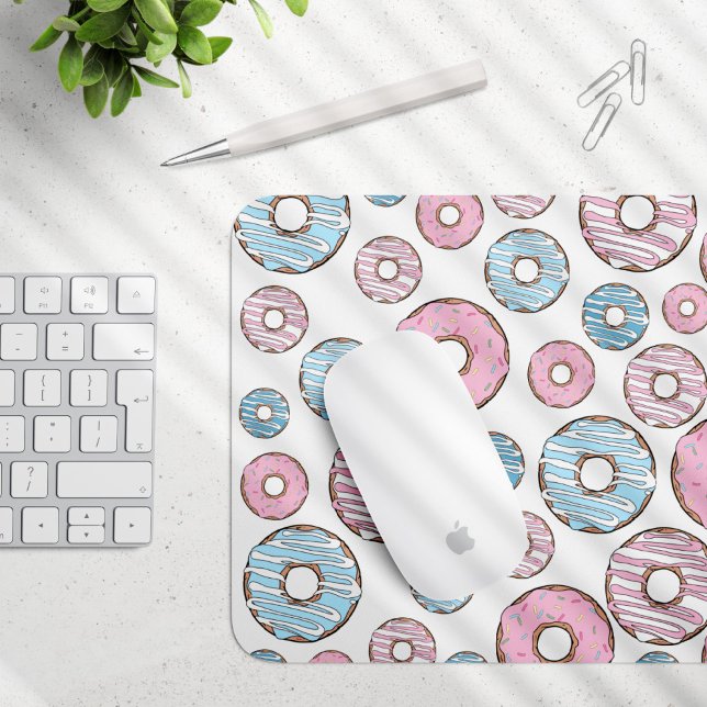 Mousepad Padrão De Rosquinhas, Rosquinhas Rosa, Rosquinhas  (Criador carregado)