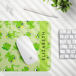 Mousepad Padrão de sapo, Sapos Verdes, Príncipe Sapo, Seu N